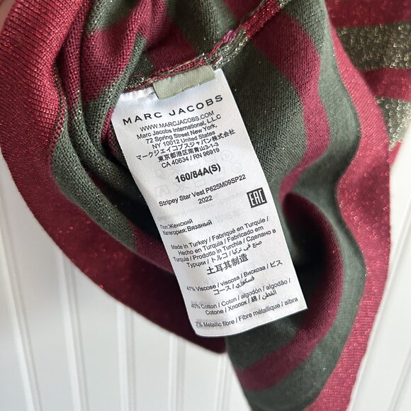 Heaven Marc Jacobs Stripey Star Vest Sleeveless Metallic Stripe Top - Picture 6 of 6